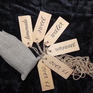 Wooden Beverage Tags Set Of 6